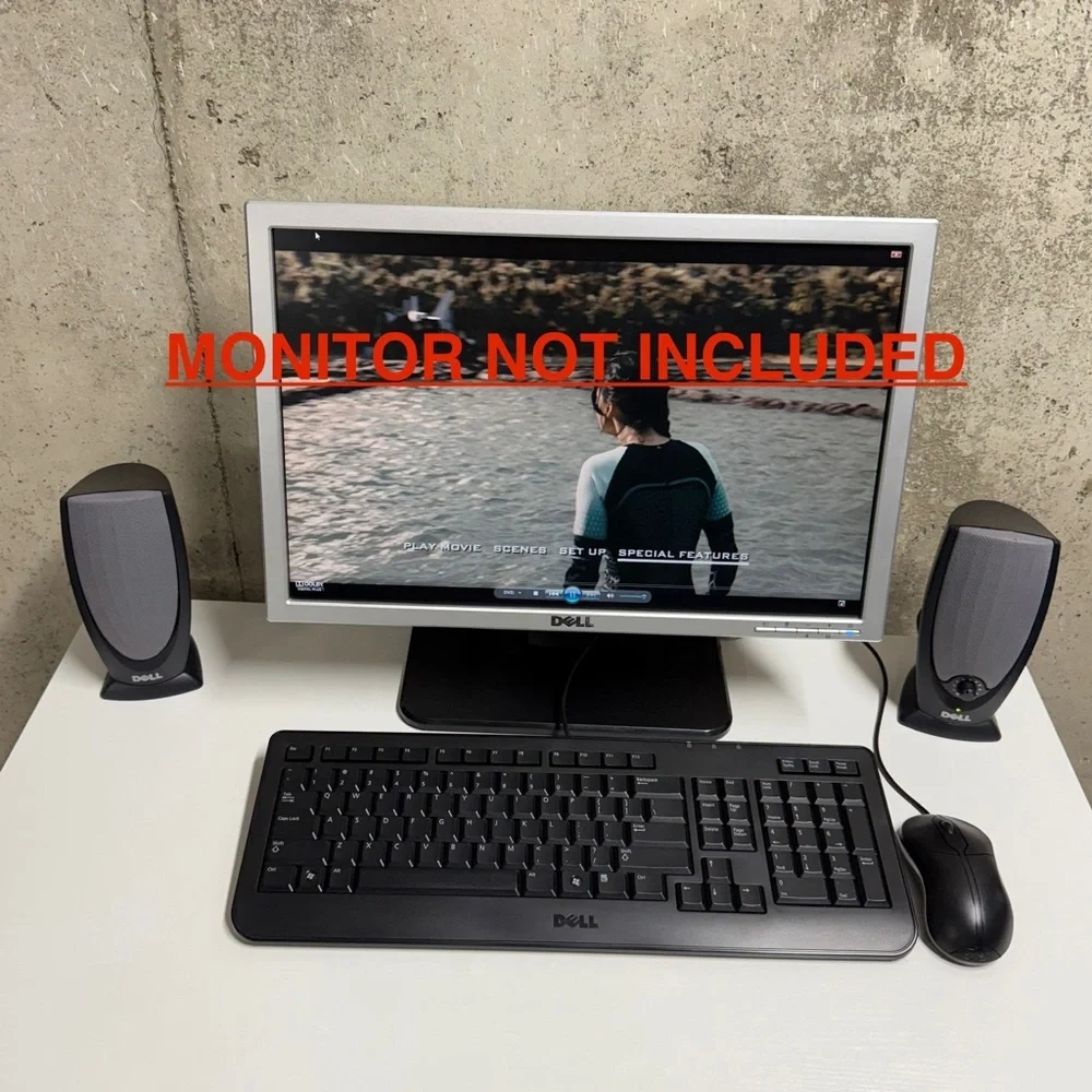 Dell Keyboard Mouse Speakers Bundle SK-8185 A215 USB Desktop PC Set Tested